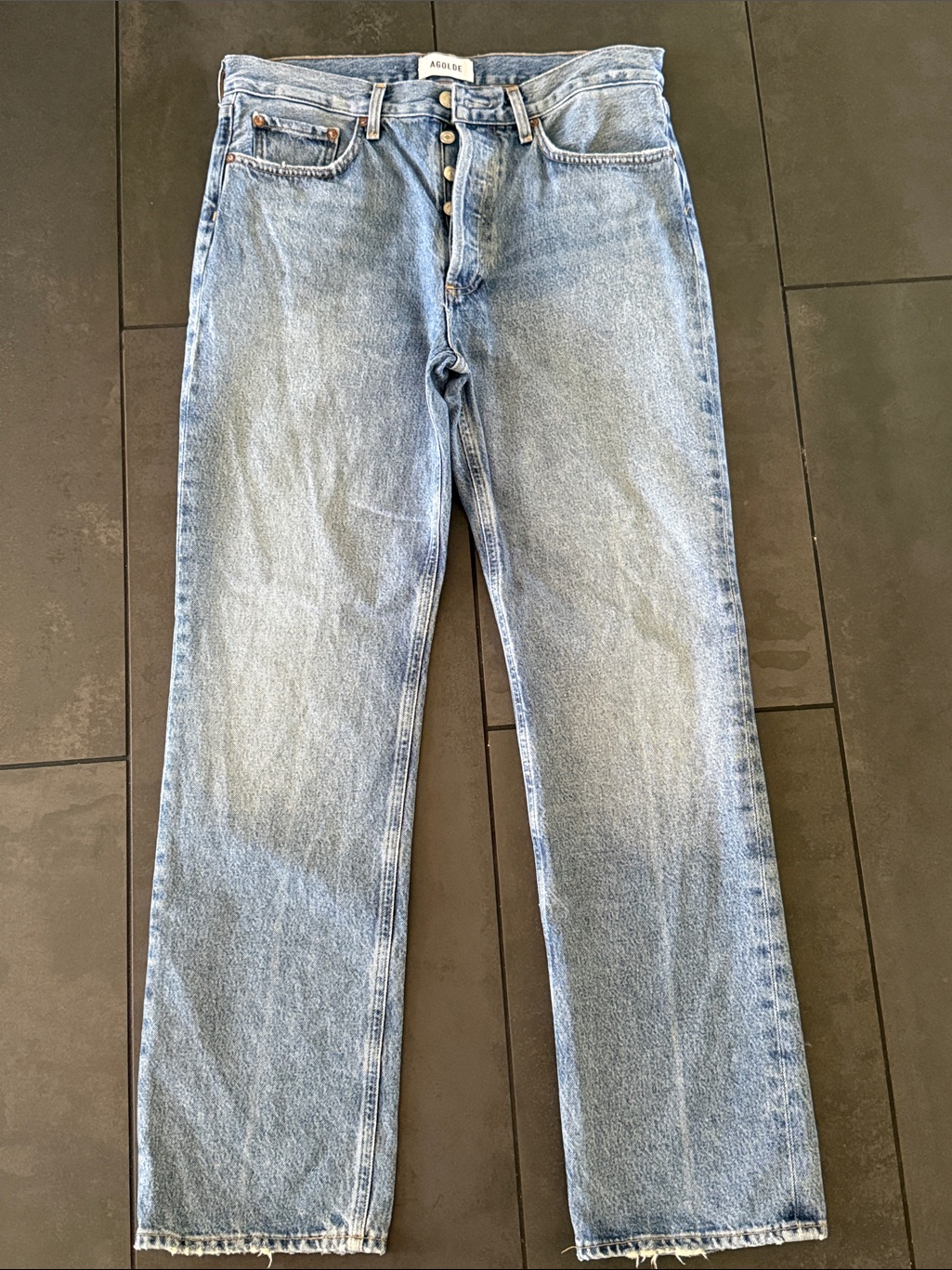 Agolde Lana Women's Light Blue Straight Leg Jeans